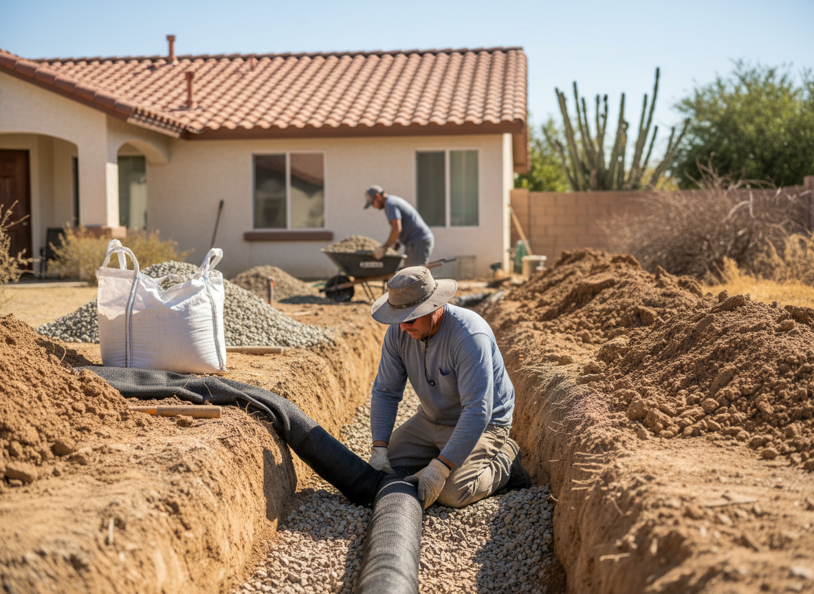 French Drain Installation in San Bernardino
