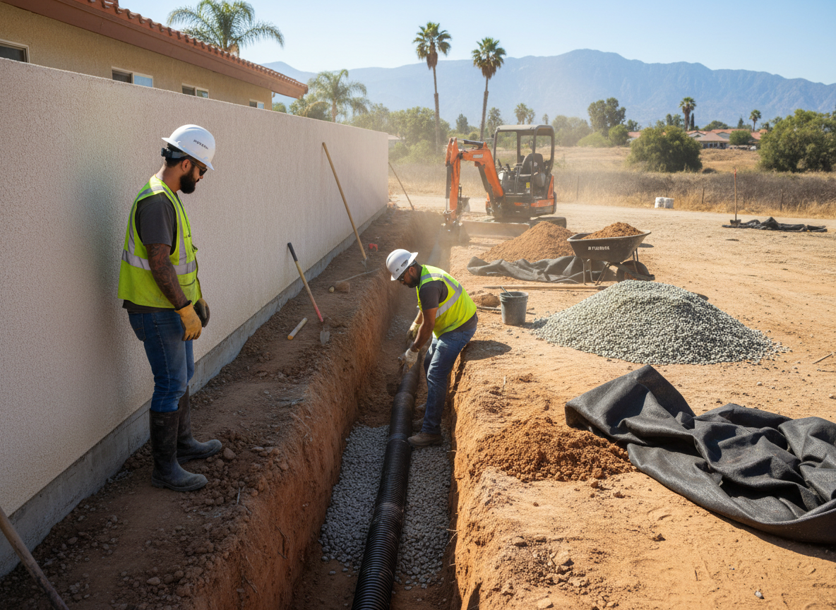 Perimeter Drain Installation in San Bernardino